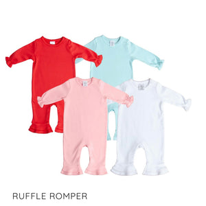 Ruffle Romper-Embroidered