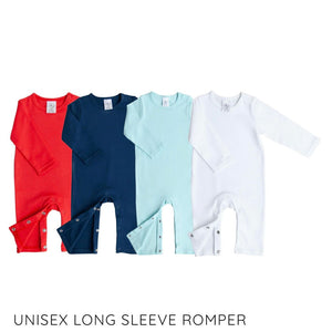 Unisex Long Sleeve Romper- Embroidered