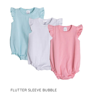 Flutter Sleeve Bubble Onesie- Embroidered